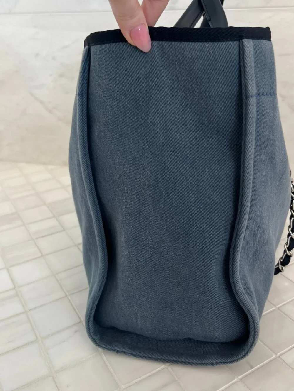 Chanel Blue Sequins canvas tote  Deauville large size - Picture 14 of 17